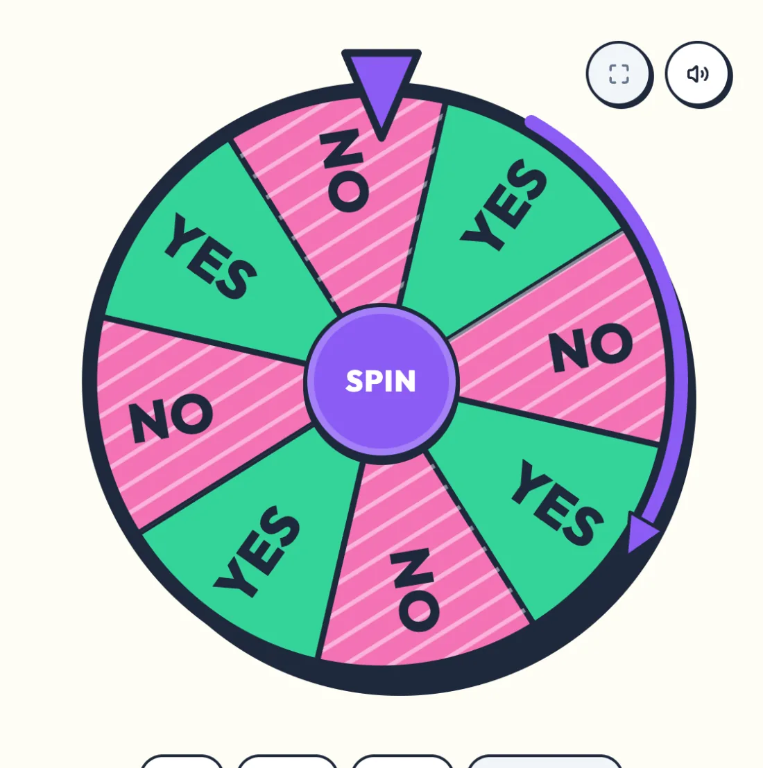 The wheel being dragged by hand, with a curved arrow showing the direction of the flick